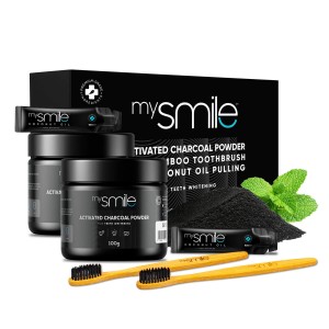 Eco Masters mySmile Activated Charcoal Poeder met Bamboe Tandenborstel